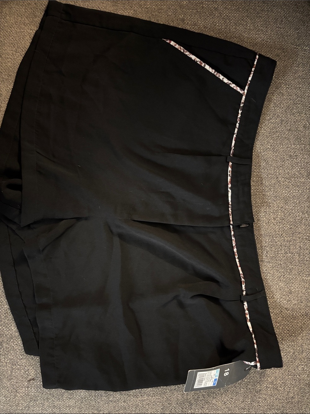 Mossimo Supply Co. Black Mini Skort with Floral-Trim Waistband